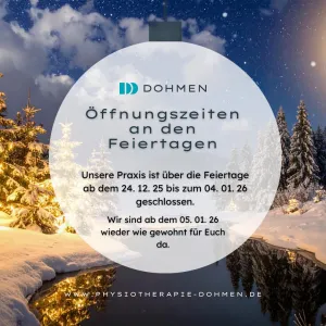 Winterpause unserer Praxis – Schließzeiten über Weihnachten und Neujahr